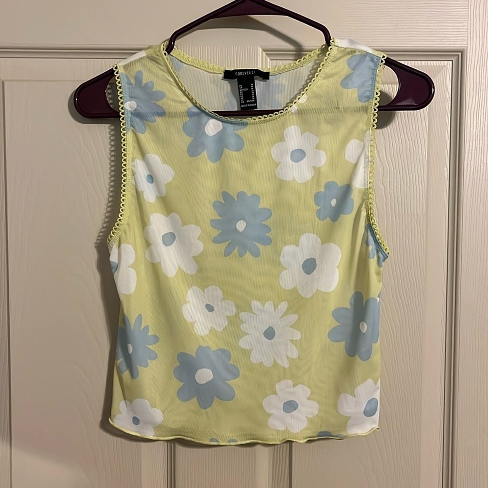 Forever 21 sheer flower tank